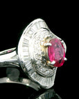 1.20 Carat Ruby and 1.00 Carat Diamond Ring, Size 7