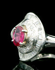 1.20 Carat Ruby and 1.00 Carat Diamond Ring, Size 7