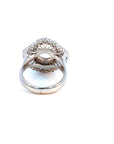 1.59 Carat Diamond and 1.93 Carat Fire Opal Platinum Ring