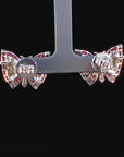 1.65 Carat Diamond Butterfly Stud Earrings in 14K Gold - 2 Pieces
