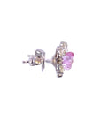 2 Carat Pink Tourmaline 2.38 Carat Rose Cut Diamond Studs