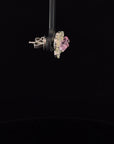 2 Carat Pink Tourmaline 2.38 Carat Rose Cut Diamond Studs