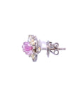 2 Carat Pink Tourmaline 2.38 Carat Rose Cut Diamond Studs