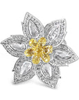1.92 Carat Diamond & 1.34 Carat Briolette Diamond 18K Ring - The Daisy, Size 6