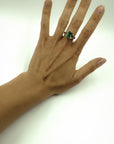 GIA Certified 3.84 Carat Natural Colombian Emerald 18K Gold Ring, Size 6.5