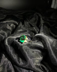 GIA Certified 3.84 Carat Natural Colombian Emerald 18K Gold Ring, Size 6.5