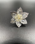 1.92 Carat Diamond & 1.34 Carat Briolette Diamond 18K Ring - The Daisy, Size 6