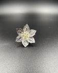 1.92 Carat Diamond & 1.34 Carat Briolette Diamond 18K Ring - The Daisy, Size 6