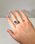 Ruby and Diamond Halo Ring