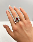 Ruby and Diamond Halo Ring