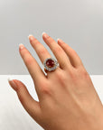 Ruby and Diamond Halo Ring