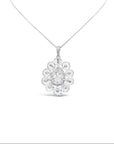 4.50 Carat Rose Cut and 2.40 Carat Pear Shaped Diamond 18K Gold Pendant