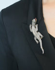 5.6 Carat Lizard Diamond and Multi-Gem Pin 18K Gold