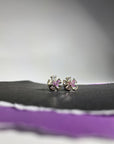 2 Carat Pink Tourmaline 2.38 Carat Rose Cut Diamond Studs
