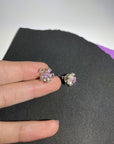 2 Carat Pink Tourmaline 2.38 Carat Rose Cut Diamond Studs