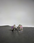 2 Carat Pink Tourmaline 2.38 Carat Rose Cut Diamond Studs