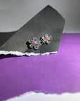 2 Carat Pink Tourmaline 2.38 Carat Rose Cut Diamond Studs