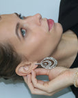 8.2 Carat Rosecut Diamond & 3.02 Carat Round Diamond Drop Earrings - 2 Pieces