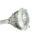 Certified Natural 11.38 Carat Ceylon Yellow Sapphire Platinum Ring, Size 6.5