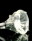 Certified Natural 11.38 Carat Ceylon Yellow Sapphire Platinum Ring, Size 6.5