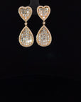 5.25 Carat Diamond Heart and Drop Earrings in 18K Rose Gold - 2 Pieces