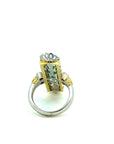 2.35 Carat Long Emerald And Platinum Ring, Size 7.75