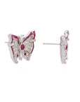1.65 Carat Diamond Butterfly Stud Earrings in 14K Gold - 2 Pieces