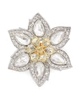1.92 Carat Diamond & 1.34 Carat Briolette Diamond 18K Ring - The Daisy, Size 6