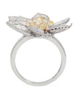 1.92 Carat Diamond & 1.34 Carat Briolette Diamond 18K Ring - The Daisy, Size 6