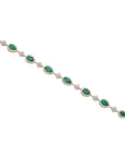 Early 20th Century Natural Emerald and Diamond Bracelet in 18K Yellow Gold