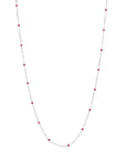 11 Carat Ruby and 8.52 Carat Diamond Platinum Long Chain Necklace
