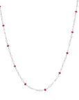 11 Carat Ruby and 8.52 Carat Diamond Platinum Long Chain Necklace