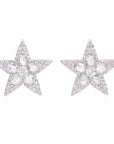 Rose Cut Star Diamond Stud Earring 18K Gold