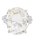 Certified Natural 11.38 Carat Ceylon Yellow Sapphire Platinum Ring, Size 6.5