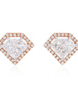 Diamond Shaped 18K Gold Earring