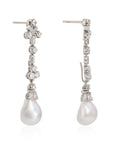 Rare Natural Pearl Art Deco and Diamond Drop Earring