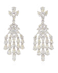 9.39 Carat Pear & Marquise Natural Diamond Earring in 18K White Gold - 2 Pieces