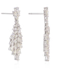 9.39 Carat Pear & Marquise Natural Diamond Earring in 18K White Gold - 2 Pieces