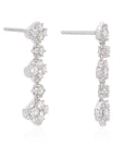 1.6 Carat Rose Cut Tulip 18K Gold Drops Earring - 2 Pieces