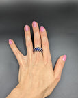 4.32 Carat Sapphire and Diamond Cluster Ring, Size 7