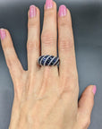 4.32 Carat Sapphire and Diamond Cluster Ring, Size 7