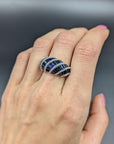 4.32 Carat Sapphire and Diamond Cluster Ring, Size 7