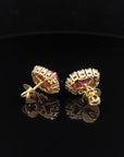 11 Carat Certified Natural Burmese Ruby and Diamond Earrings 18K Gold