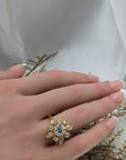 1.40 Carat Round Diamond Ring in 18K Gold, Size 6.5