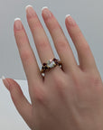 1.70 Carat Old Euro Diamond and Ruby 18K Gold Ring 7.60 Gram