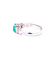 Colombian Emerald Platinum Ring, Size 5.5