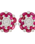 6.27 Carat Ruby and Diamond Earrings