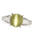 5.42 Carat Cats Eye Diamond Platinum Ring, Size 5