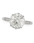 2.54 Carat Solitaire Diamond Platinum Ring, Size 4.5