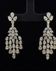 9.39 Carat Pear & Marquise Natural Diamond Earring in 18K White Gold - 2 Pieces